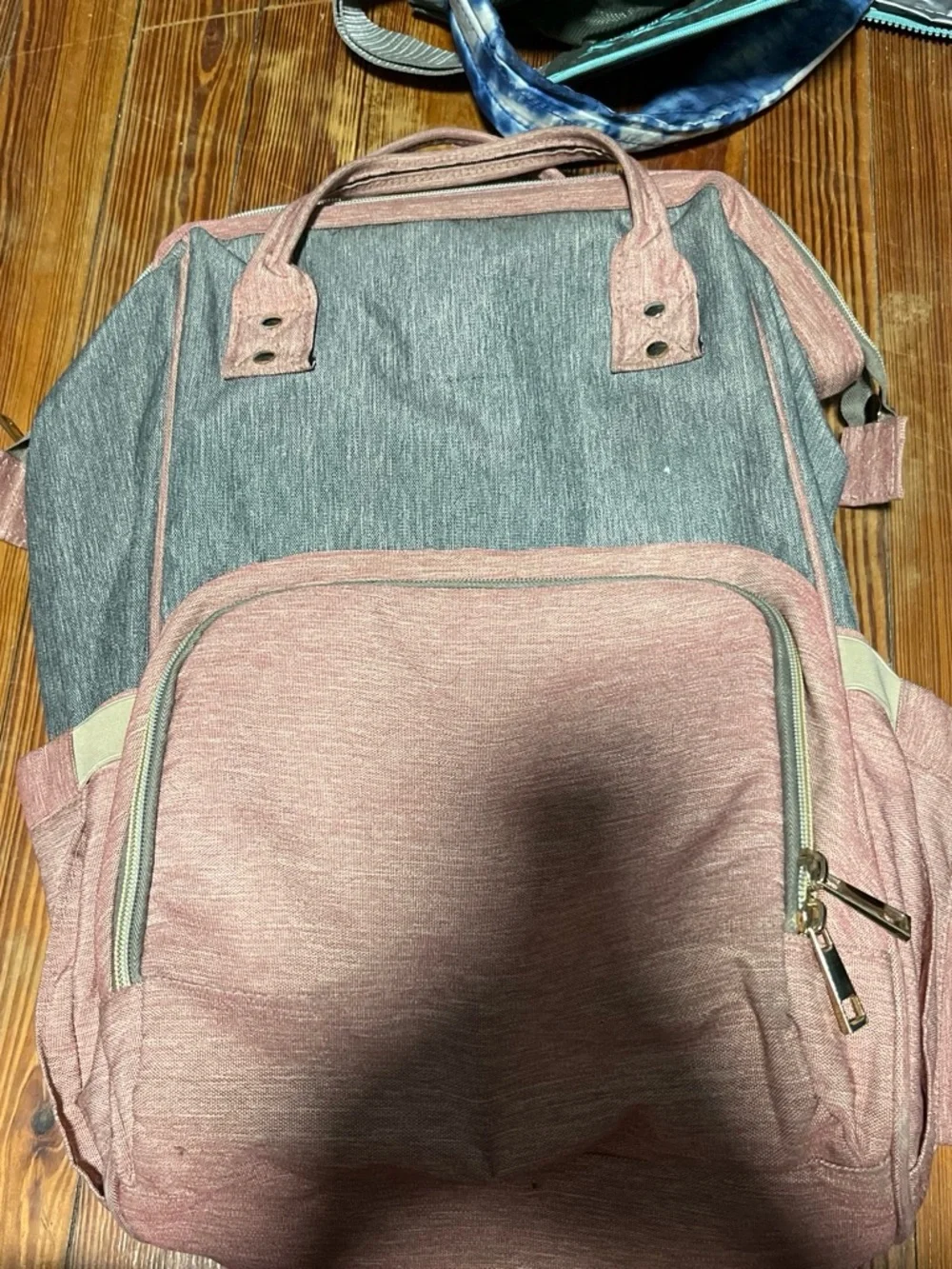 Stylish Two-Tone Pink and Gray Women's Backpack